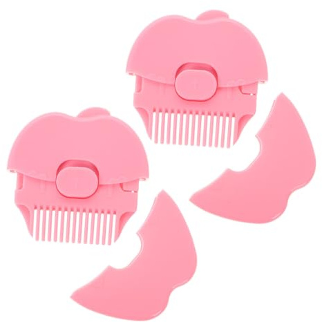 DECHOUS 2stücke Haarschneidegerät und Kamm für Feines Babyhaar mit Rasierklinge für Pony und Spliss Tragbares Mini-styling-werkzeug für Hause und Unterwegs