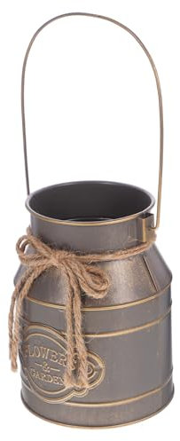 Warmhm Secchiello per Fiori in Ferro Fioriera Vintage Contenitore per Piante Decorazione Retrò per Balcone Negozio Arredamento
