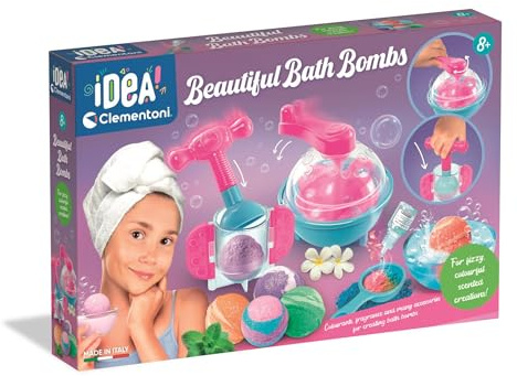 Clementoni Bath Bombs Lab 75 Idea - Komplettes DIY-Set zur Herstellung von sprudelnden, bunten und duftenden Badebomben für Kinder ab 8 Jahren