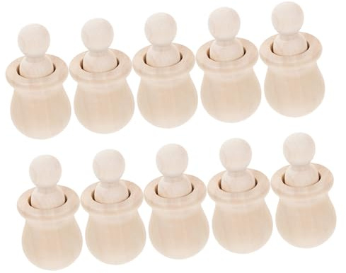 WEKAMOS 10 Stück Holzpuppenmodell mit Glatten Oberflächen zum Bemalen für Selbstgemacht Dekoration und Kreative Kinderhandwerksprojekte im Eltern Kind Bereich
