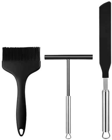 Spatule à Crêpe,Set de 3 Spatules à Crêpes en Silicone | Ustensiles Cuisine Alimentaire pour Préparation Repas Maison Cuisson Four Débutants