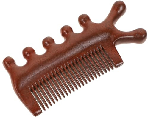 Gatuida Sandelholzkamm mit Breiten Zinken für Massage Entwirren von Lockigem Haar Antistatisch für Haartypen Naturholzkamm für Nasses und Trockenes Haar
