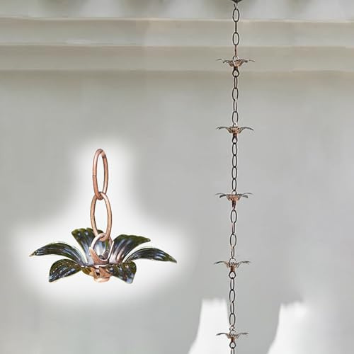 Regnkedja Hängande Lilja Regnfångarkedja Med Krok, Unik Blomregnkedja, Justerbar Dekorativ Stuprörskedja För Utomhusträdgård Ytterdörr,2 m (65ft)