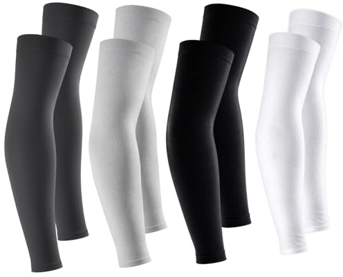 PjuQow Arm Sleeve Volleyball Armschoner, Armschoner Damen, Armsleeves, Arm Sleeves Volleyball, 4 Stück Weiß Schwarz Hellgrau Dunkelgrau, UV-Schutz Sportbekle