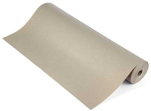 ARATERVIO Schubladeneinsätze Antirutsch-Schubladenmatte aus Eva 50cm x 600cm Wasserfeste Schubladeneinlage Nicht Klebende Unterlage für Küchenschränke Regale & Kühlschränke Drawer Organisers (Beige)