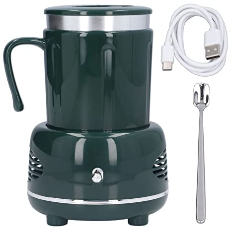 Tasse réfrigérante et chauffante, Refroidisseur de Tasses électrique et réchauffe-Tasses à café avec Mode Double de Refroidissement et de Chauffage Rapides, réchauffe-Boissons de (Verte)