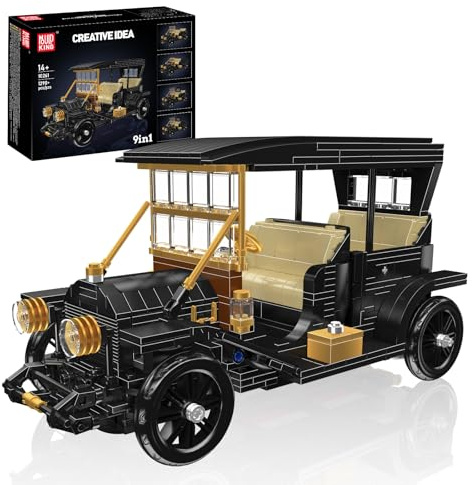 Mould King 10261 Kit de construcción de coches antiguos, más de 1290 piezas, 9 en 1, clásico juego de coche retro para adultos y jóvenes a partir de 14 años (versión estática)
