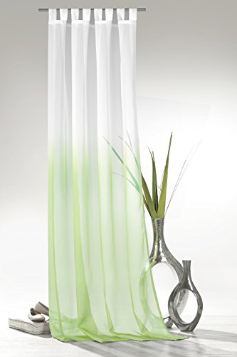 heimtexland ® Schlaufenschal mit Farbverlauf in hellgrün HxB 245x135 cm Voile transparent - ÖKOTEX geprüft - Gardine Vorhang Dekoschal grün Typ501