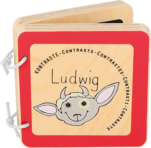 small foot 10862 Babybuch Ludwig aus Holz, unterstützt Babys und Kleinkinder bei der Kontrasterkennung, ab 12 Monaten
