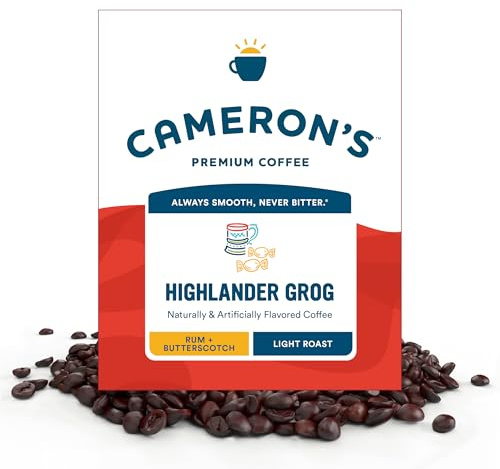 Cameron's Coffee Roasted Whole Bean Coffee, Flavored, Highlander Grog, 4 Pound