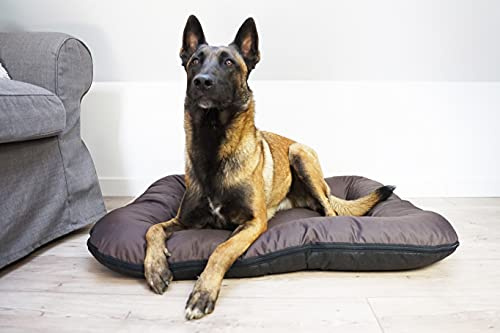 4L Textil KLEO Hundebett Grosse Hunde waschbar Hundekissen Grosse Hunde Hundematte Hundematratze Hundekissen XXL (XL-130x110 cm, Braun(Mit Reißverschluss))