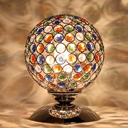 GUANSHAN Colorful Crystals Table Lamp Spherical Night Light Dimmable Bedside Lamp with Touch Sensor Touch Function, for Living Room Bedroom Home Decoration