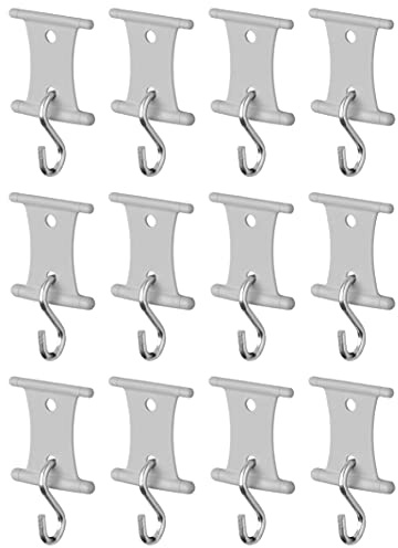 MULTIBROS 12x Kederschienen-Haken mit S-Haken – Markise & Vorzelt | Für 5/6 mm & 7/8 mm Kederschienen – PP-Kunststoff, werkzeuglose Montage, Set für Camping & Wohnwagen