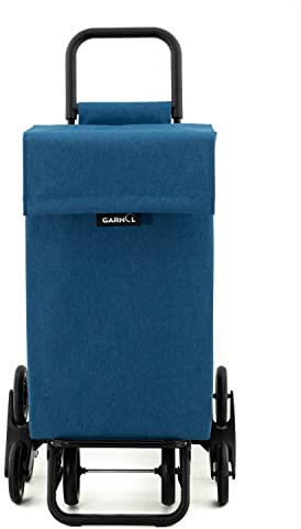 GARMOL Carro de la Compra Plegable 48 litros | Carro de la Compra 8 Ruedas Gran Capacidad | Carrito Compra Plegable Color Azul