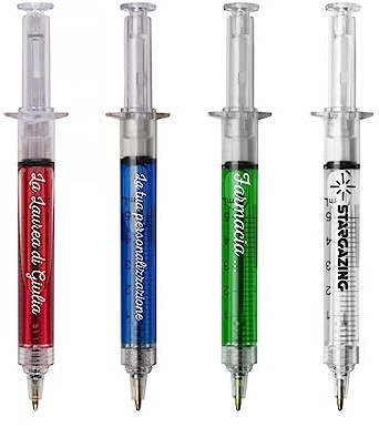 Penna a Forma di Siringa Personalizzata Idea Regalo Gruppo Studio Università Festa Laurea Medicina Dottori Infermieri Gadget Pubblicitari Aziendali Natalizi Fine Anno Fiere Convention Farmacia Clinica