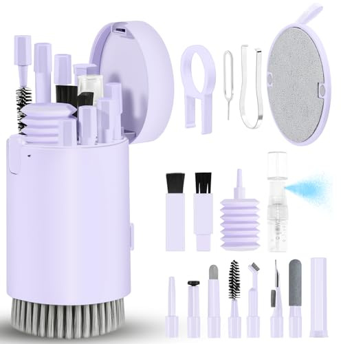 Kit de nettoyage d'écran de téléphone portable, brosse de clavier d'ordinateur pour iPhone, AirPods, MacBook, iPad, outil de nettoyage 20 en 1 pour appareil photo PC, moniteur, écouteurs, TV,