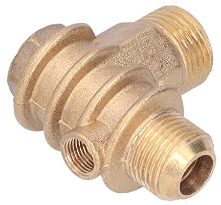 Clapet Anti-retour de Compresseur d'Air, G1/2 x G3/4 x M10 en Laiton, Clapet Anti-retour de Compresseur d'Air à 3 Ports pour Système Pneumatique Hydraulique