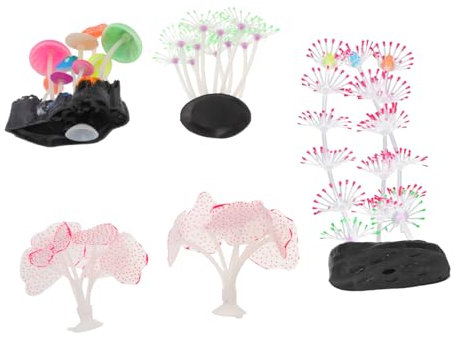 Beaupretty Pilzdekor 5St Aquarium Quallen Dekoration aquaristik zubehör Aquarium Zubehör Dekorationen für Aquarien leuchtende Dekorationen künstliche Pflanzen Zubehör für Aquarien Pilz