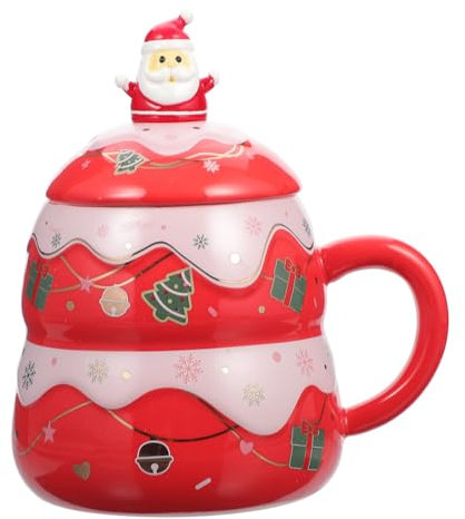 MAGICLULU Weihnachtsbecher Aus Keramik Mit Schlichtem Design Und Edler Optik Als Trinkbecher Frühstücksbecher Oder Wasserbecher Geeignet Kompakte Mit Henkel