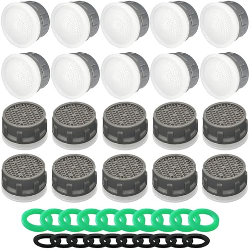 Faucet Aerator 1.5GPM Flow Limiter Insert Faucet Aerator Replacement Part Used for Bathroom or Kitchen Sink Faucet Filter Suitable for Internal and External Thread Faucet Aerators (20 PCS)