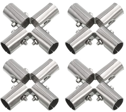QUARKZMAN 5 Weg Strukturelle Rohrverbinder 2Stk Kettenglied Zaun Klemme Edelstahl Ecke Beschlag Endschienen Klemme Passt AD 1(25mm)