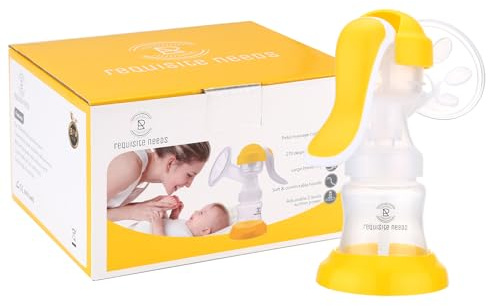 REQUISITE NEEDS Extractor de leche manual, diseño compacto, protectores flexibles de ajuste personal, cepillo de limpieza