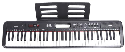 61 Keys Piano Keyboard, Electronic Digital Piano with Built In Speaker, Microphone Sheet Stand for Beginners Child Adults