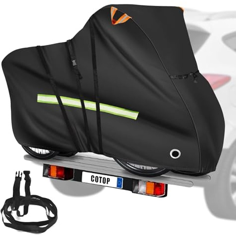 COTOP Funda protectora de autocaravana para bicicletas, funda bicicleta 600D impermeable para transporte, robusta funda de bicicleta Oxford portabicicletas trasera