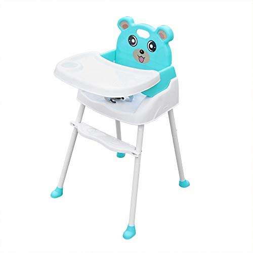 Silla alta, asiento convertible 4 en 1 para mesa de alimentación con bandeja extraíble y altura ajustable, patas antideslizantes