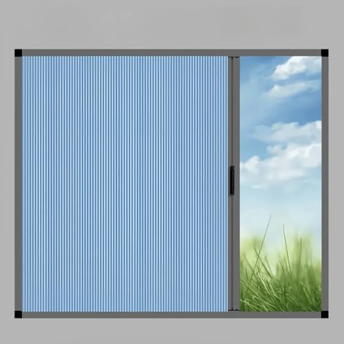 pykaaiiu Plissees, Tür- und Fensterrollos für den Innenbereich ohne Bohren, Faltstores, Faltrollos, Sichtschutz- und Sonnenschutzrollos für Türen und Fenster(Blau,90 * 149cm)