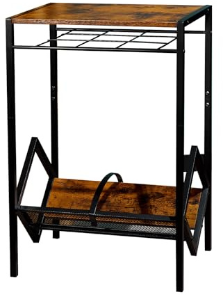Esenlong Soporte para tocadiscos, mesa de 2 niveles con almacenamiento de discos de vinilo con capacidad para 80 álbumes, soporte giratorio para reproductor de vinilo con ruedas, mesa de tocadiscos de