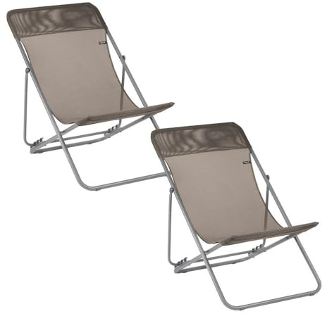 Lafuma - Lot de 2 Transats Jardin pliants Multi-Positions