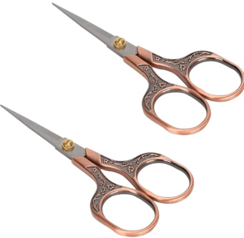 2 Stück Vintage-Stickscheren, Retro-Nähscheren aus Metall, Häkelscheren für Stickereien, Nähen, Basteln, Kunstwerke, Bastelnadelarbeiten (Antique Bronze)