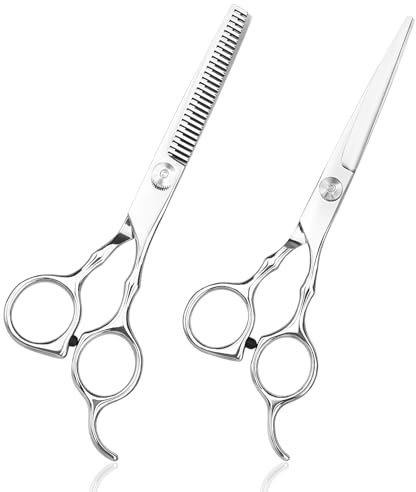 Forbici Parrucchiere Professionali, Hair Scissors, Forbici da Parrucchiere per Sfoltire e Modellare Forbici Capelli per Barbiere per Donna, Uomo, Universali