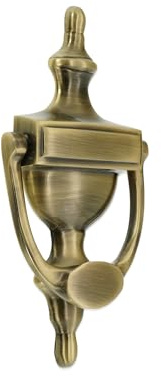 Infinity Decor Battente a forma di urna in ottone massiccio, stile vittoriano, 15,2 cm, finitura in ottone anticato, di alta qualità, per ingresso e porta d'ingresso