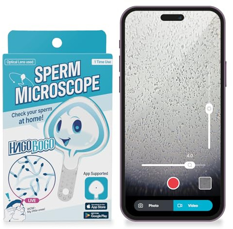 Hagobogo Single-Use Sperm Observation Kit for Men | At-Home Fertility Test | Easy-to-Use Sperm Motility Check | App-Supported | Hygienic & Private | Family Planning (1 Pack)