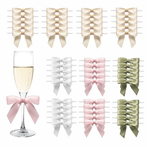 MORSUNBELA Geschenkschleifen Kleine Schleifen Geschenk Deko Bunt | 50 Stück Geschenkschleifen für Weihnachten,Hochzeiten und kreative Geschenkverpackungen,kleine Schleifen als festliche Deko
