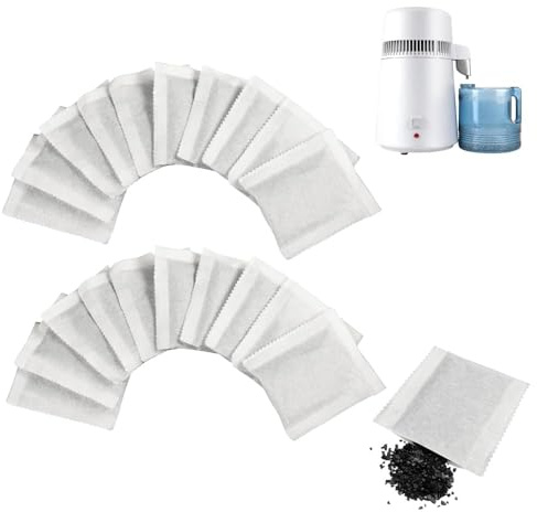20Pcs Coconut Shell Activated Carbon Water Distiller Filter Sachets, Reduces Chlorine, Independent Pack 8 * 6.5cm 8-10g Per Bag