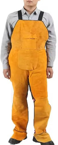 Leather Welding Apron Leather Woodworking Apron Leather Apron Heavy Duty Welding Apron Leather Welding Apron Workshop Apron,Yellow,L