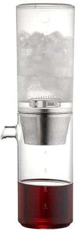 Yosoo Health Gear de Goteo Frío, Vidrio de Borosilicato, 400 ml, Filtro de Acero Inoxidable, Velocidad Ajustable, Portátil, Fácil Limpieza