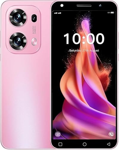 LatsYrs Billiges 4G Smartphone, 5,0 Zoll HD-Display, 16GB ROM (erweiterbar auf 128GB), Dual SIM Dual Camera, Android 10.0, WiFi/Bluetooth/GPS/Face ID Handy (R13Pro-Pink)