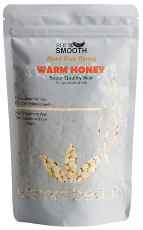 Warm Honey Creme Hard Wax Beans 500g – Professional Depilatory Wax for All Skin & Hair Types – Gentle, Easy to Use, Effective Hair Removal Wax Beans for Smooth Skin