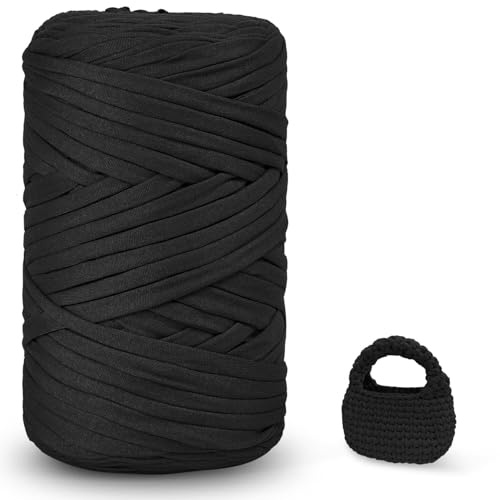 iEGrow 400 g T-shirtgarn, virkgarn, textilgarn för virkade korgar, lämpligt för handväskor, väskor, mattor, heminredning, DIY-hantverk, chunky garn för nybörjare4