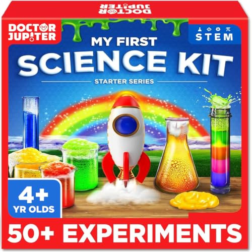 Doctor Jupiter Science Experiments Kit for Kids Ages 4+ | Birthday Gifts, Presents for 4-5-6-7 Years Old Girls and Boys | STEM Toys | Chemistry Set | 50+ Experiments Starter Series