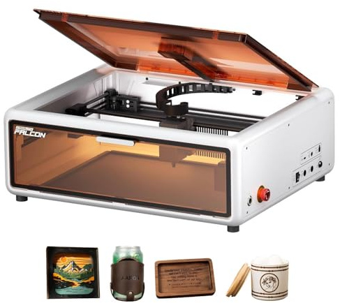 Creality Falcon A1 10W Lasergravierer, 80W Starke Leistung, Vollständig Geschlossen, 600 mm/s, Automatische HD-Kamerapositionierung, Ideal für Holz & Metall-Weißes Gehäuse
