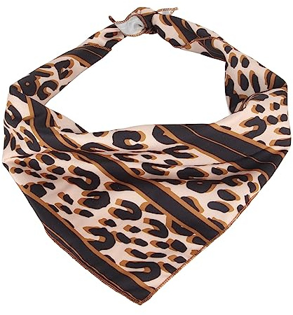 Leopard Muster Bandanas Dog Bandanas Weiche Baumwolle Schal Tragbare Tragbare Bandanas für Reisen Party (L)