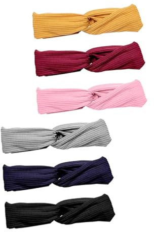 VALICLUD 6 Stück Elastisches Sport Stirnband Damen Breite Kreuz Design Haarbänder Rutschfest Für Yoga Laufen Tanzen Weiches Waschbares Material Vielseitig Für Frisuren