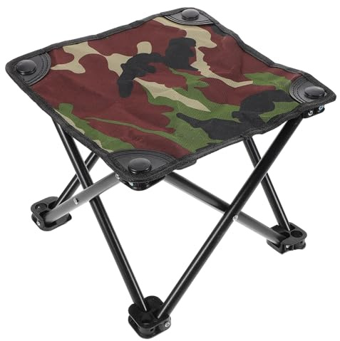STOBAZA Sgabello Pieghevole Da Campeggio Verde, Sgabello Treppiede Portatile in Tela Resistente Per Pesca, Escursionismo e Spiaggia, Seduta Compatta e Leggera Per Adulti Outdoor