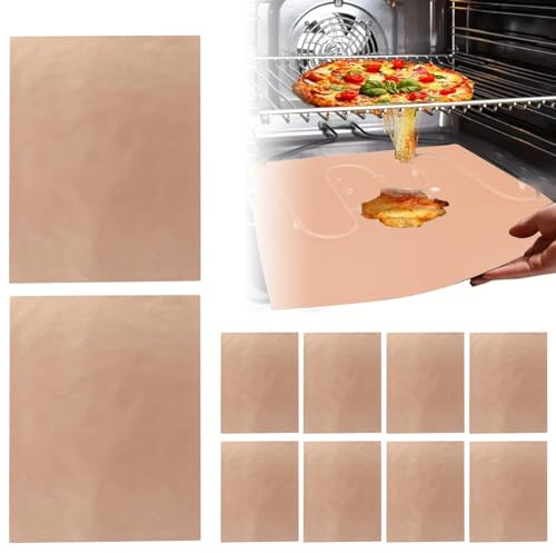 Tapís de Four,10 Pièces Accessoires de Cuisson Résistants à la Chaleur et Lavables | Feuilles de Four Réutilisables,pour Fêtes, Barbecue, Jardin, Cuisson, Pizza, Steak, Poulet