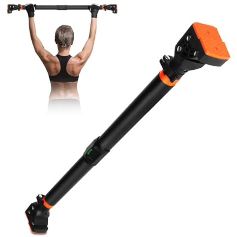 Barra de Dominadas sin Tornillos, Barra de Ejercicio para Pared, Ajustable 72-110cm, hasta 200 kg, Barra de Entrenamiento para Puerta Bloqueo Auto para Gimnasio en Casa Físico (72-96cm)